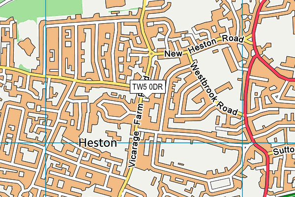 TW5 0DR map - OS VectorMap District (Ordnance Survey)