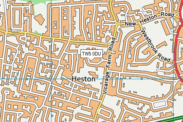 TW5 0DU map - OS VectorMap District (Ordnance Survey)