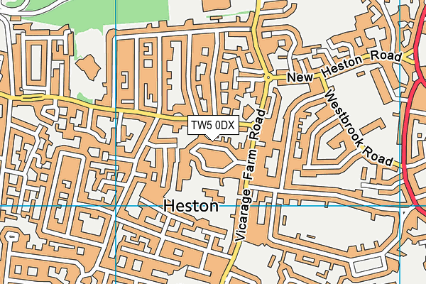 TW5 0DX map - OS VectorMap District (Ordnance Survey)