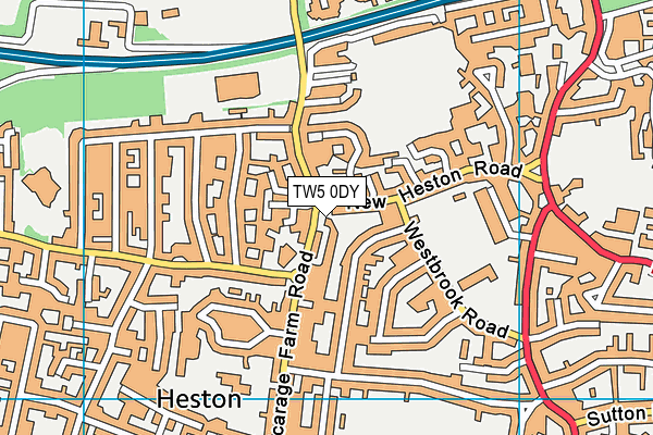 TW5 0DY map - OS VectorMap District (Ordnance Survey)