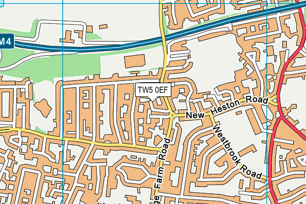 TW5 0EF map - OS VectorMap District (Ordnance Survey)