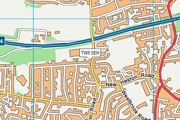 TW5 0EH map - OS VectorMap District (Ordnance Survey)