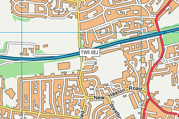 TW5 0EJ map - OS VectorMap District (Ordnance Survey)