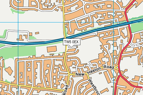 TW5 0EX map - OS VectorMap District (Ordnance Survey)