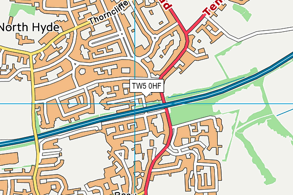 TW5 0HF map - OS VectorMap District (Ordnance Survey)