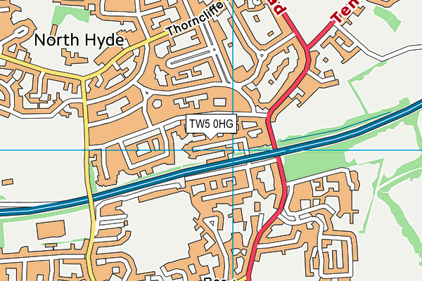 TW5 0HG map - OS VectorMap District (Ordnance Survey)