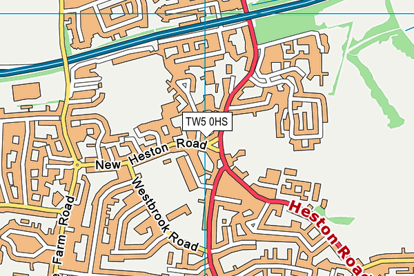 TW5 0HS map - OS VectorMap District (Ordnance Survey)