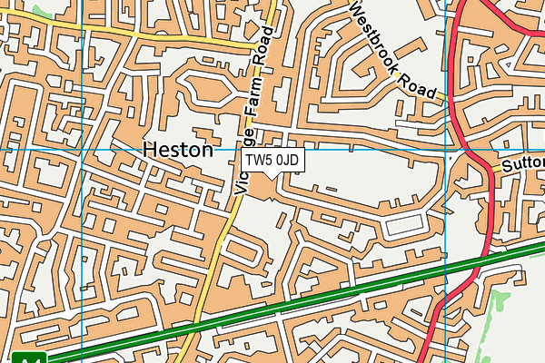 TW5 0JD map - OS VectorMap District (Ordnance Survey)