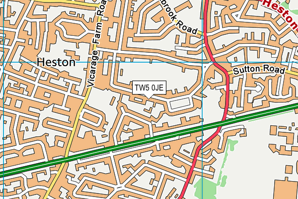 TW5 0JE map - OS VectorMap District (Ordnance Survey)