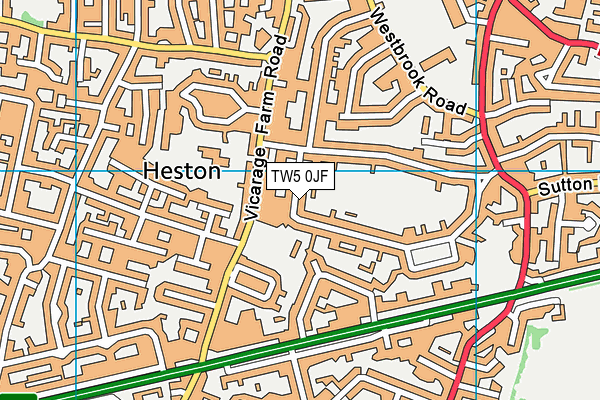 TW5 0JF map - OS VectorMap District (Ordnance Survey)