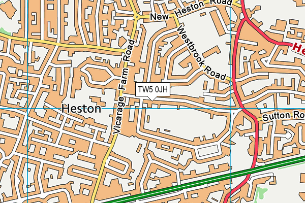 TW5 0JH map - OS VectorMap District (Ordnance Survey)