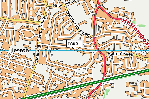 TW5 0JJ map - OS VectorMap District (Ordnance Survey)