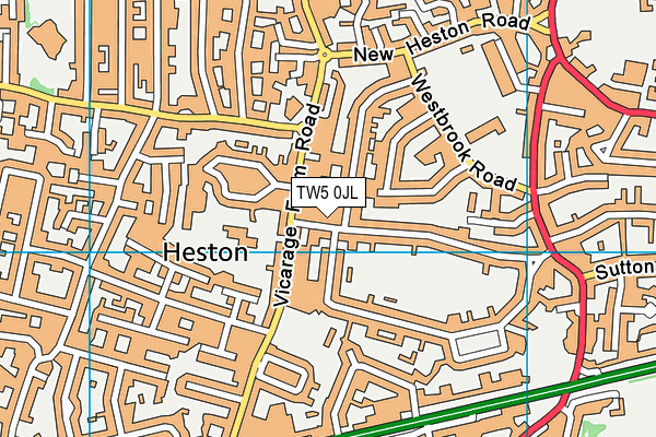TW5 0JL map - OS VectorMap District (Ordnance Survey)