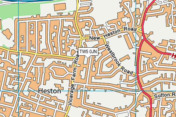 TW5 0JN map - OS VectorMap District (Ordnance Survey)