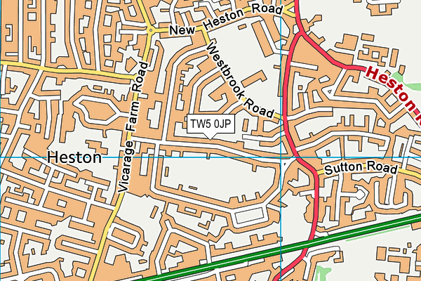 TW5 0JP map - OS VectorMap District (Ordnance Survey)