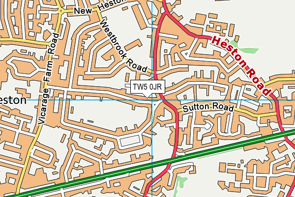 TW5 0JR map - OS VectorMap District (Ordnance Survey)