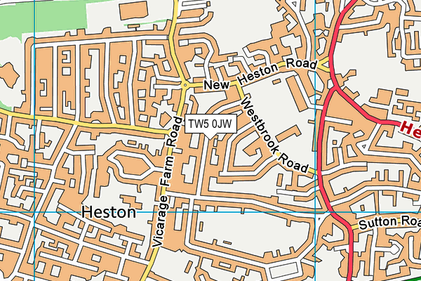 TW5 0JW map - OS VectorMap District (Ordnance Survey)