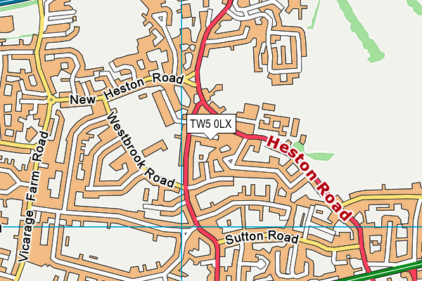 TW5 0LX map - OS VectorMap District (Ordnance Survey)