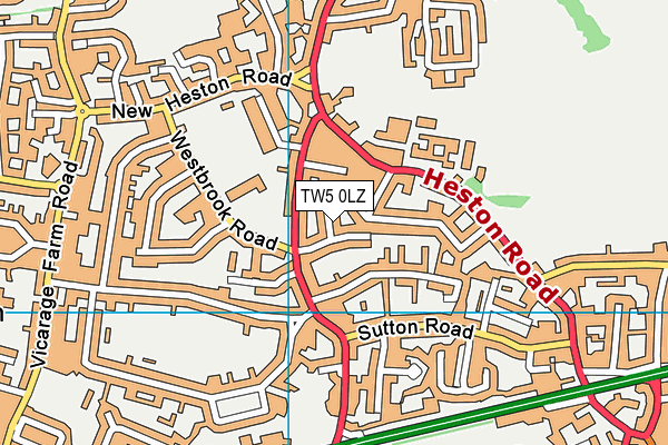 TW5 0LZ map - OS VectorMap District (Ordnance Survey)