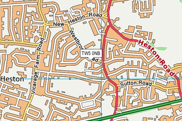 Westbrook Primary School map (TW5 0NB) - OS VectorMap District (Ordnance Survey)