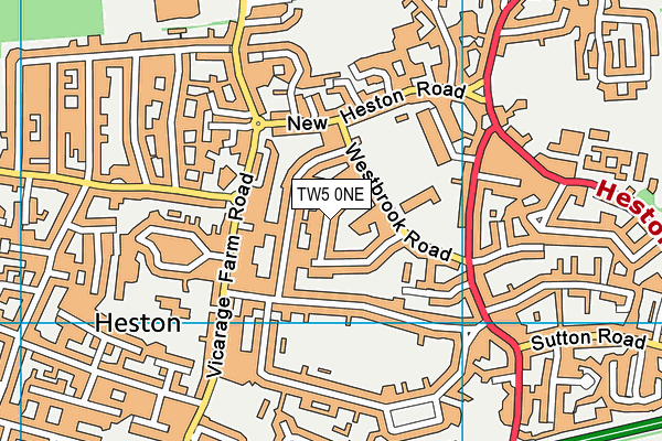 TW5 0NE map - OS VectorMap District (Ordnance Survey)