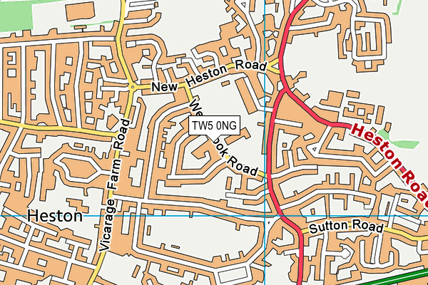 TW5 0NG map - OS VectorMap District (Ordnance Survey)