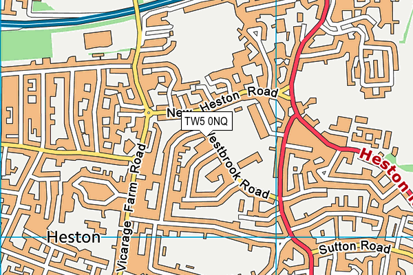 TW5 0NQ map - OS VectorMap District (Ordnance Survey)
