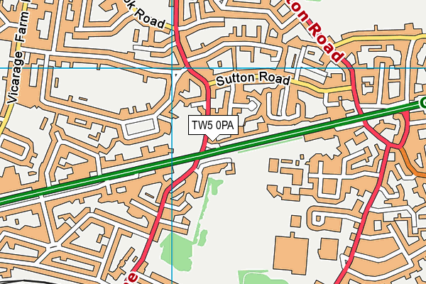 TW5 0PA map - OS VectorMap District (Ordnance Survey)