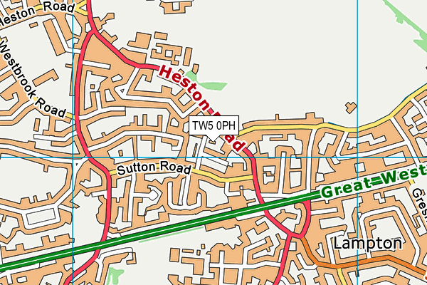 TW5 0PH map - OS VectorMap District (Ordnance Survey)