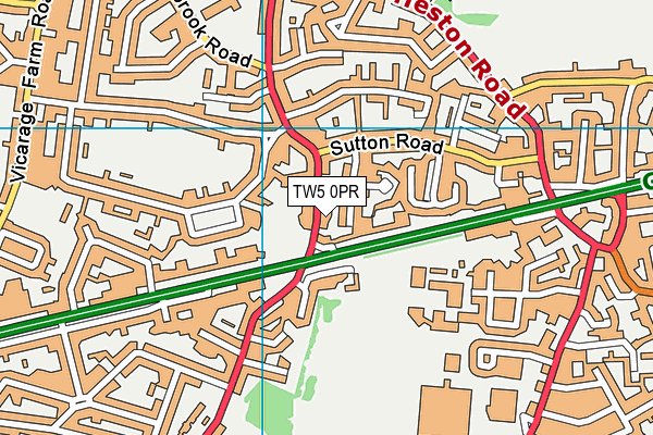 TW5 0PR map - OS VectorMap District (Ordnance Survey)