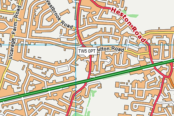 TW5 0PT map - OS VectorMap District (Ordnance Survey)