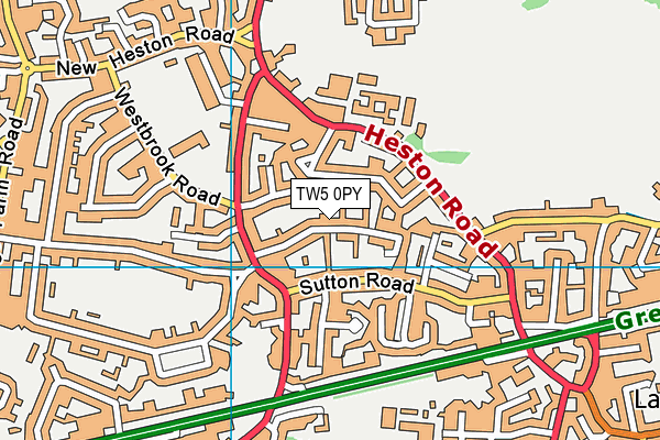 TW5 0PY map - OS VectorMap District (Ordnance Survey)