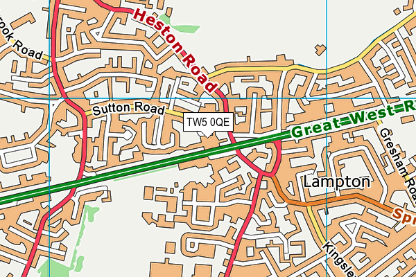 TW5 0QE map - OS VectorMap District (Ordnance Survey)