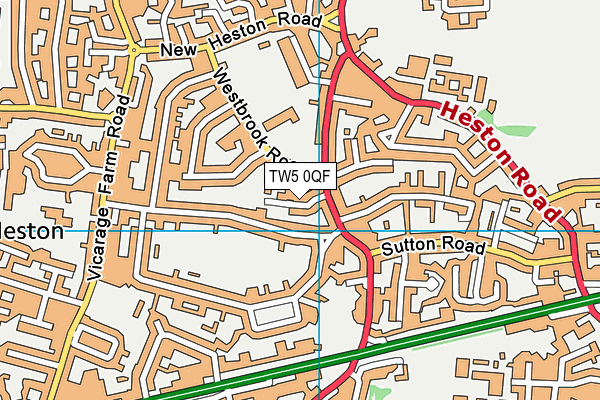 TW5 0QF map - OS VectorMap District (Ordnance Survey)