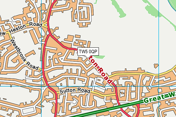 TW5 0QP map - OS VectorMap District (Ordnance Survey)