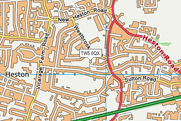 TW5 0QX map - OS VectorMap District (Ordnance Survey)