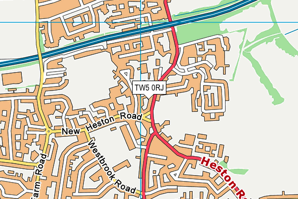 TW5 0RJ map - OS VectorMap District (Ordnance Survey)