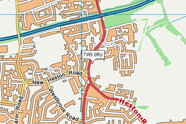 TW5 0RU map - OS VectorMap District (Ordnance Survey)