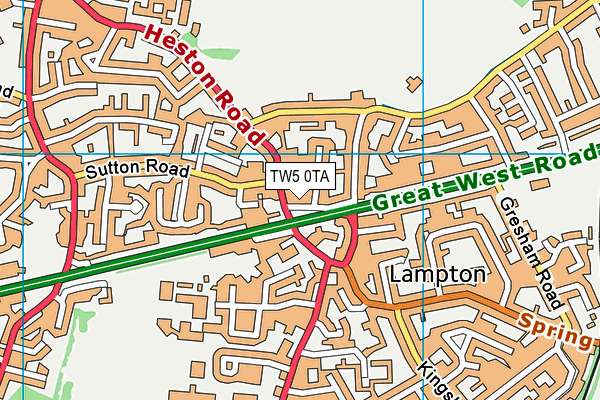 TW5 0TA map - OS VectorMap District (Ordnance Survey)