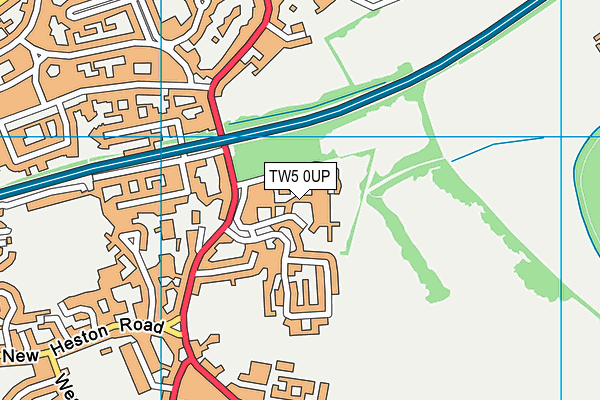 TW5 0UP map - OS VectorMap District (Ordnance Survey)
