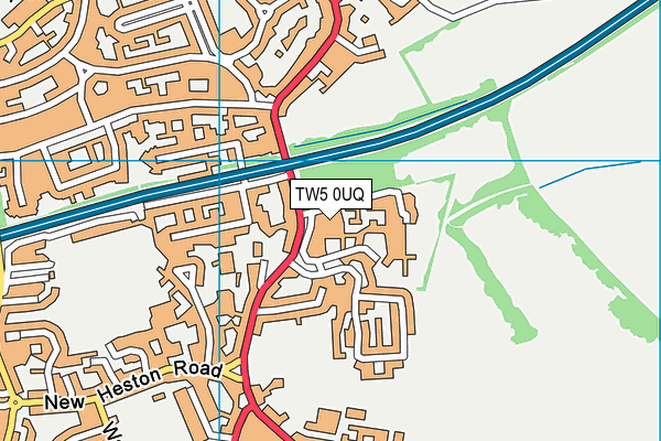 TW5 0UQ map - OS VectorMap District (Ordnance Survey)