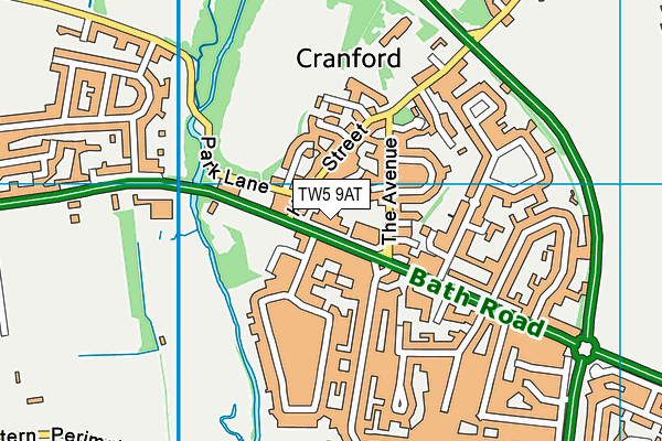 TW5 9AT map - OS VectorMap District (Ordnance Survey)