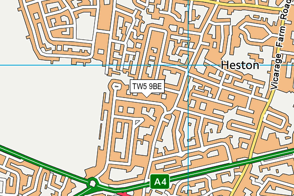 TW5 9BE map - OS VectorMap District (Ordnance Survey)