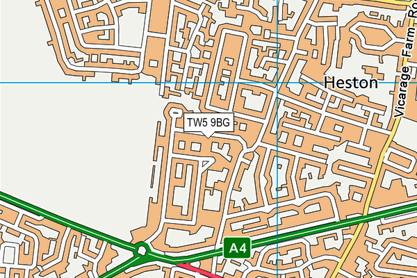 TW5 9BG map - OS VectorMap District (Ordnance Survey)