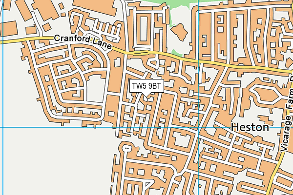 TW5 9BT map - OS VectorMap District (Ordnance Survey)