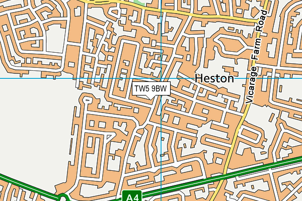 TW5 9BW map - OS VectorMap District (Ordnance Survey)
