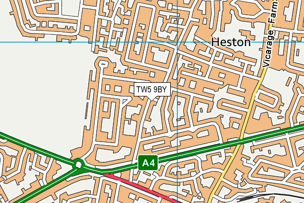 TW5 9BY map - OS VectorMap District (Ordnance Survey)