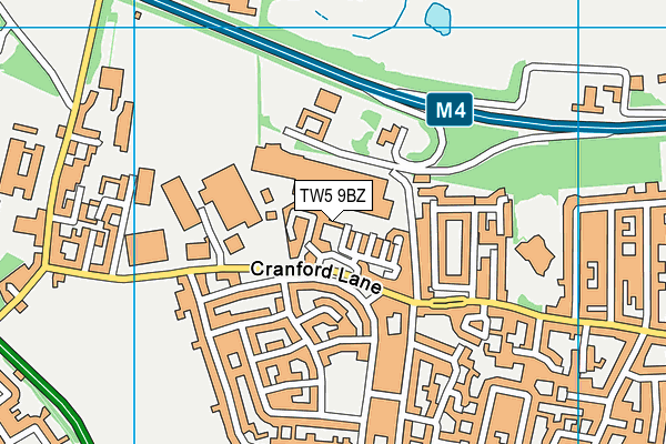 TW5 9BZ map - OS VectorMap District (Ordnance Survey)