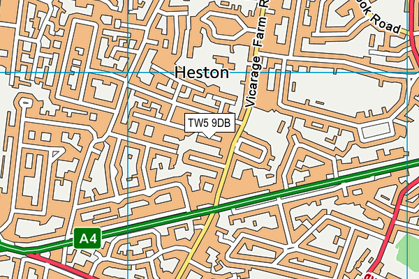 TW5 9DB map - OS VectorMap District (Ordnance Survey)