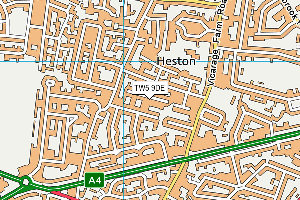 TW5 9DE map - OS VectorMap District (Ordnance Survey)